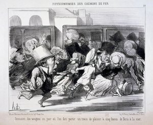 Physiognomies of the Railways No.10: Invasion of the Wagons on a Day When Departures Are Made by Honoré Daumier