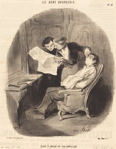When the Newspaper is Too Interesting by Honoré Daumier