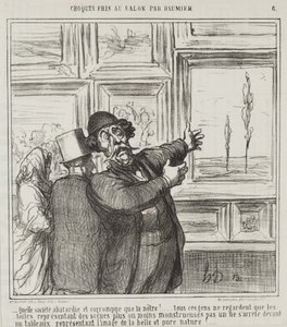 Sketch made at the Salon by Daumier, no. 6: Just look at what a degenerate and corrupt world we are living in... by Honoré Daumier