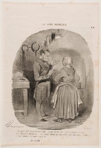 The egg yolk is not beaten enough. by Honoré Daumier