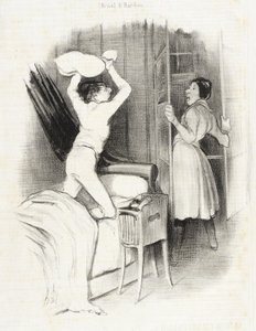 Théâtre du Vaudeville - After Midnight by Honoré Daumier