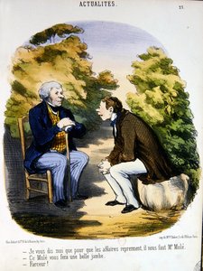 Two men discussing politics and the usefulness of the Comte de Mole by Honoré Daumier