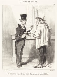 A Defender... chatting... in his usual office by Honoré Daumier
