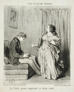 A Parisian Othello Suspecting His Chaste Half by Honoré Daumier