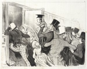 A Stagecoach Under Attack by Honoré Daumier