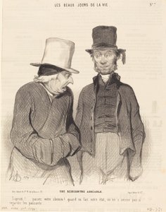 A Pleasant Encounter by Honoré Daumier