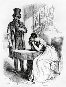 Woman in Despair Under Gaze of Man, Illustration from Ferragus by Honore de Balzac