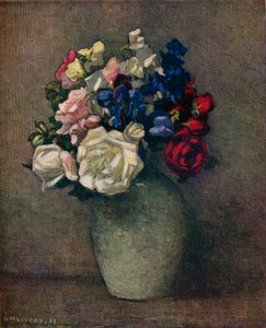 Sweet Peas and Roses, c20th century by Horace Mann Livens