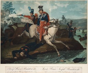 Death of Prince Józef Poniatowski in the Battle of Leipzig