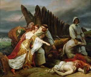 Edith Finding the Body of Harold, 1828 by Emile Jean Horace Vernet