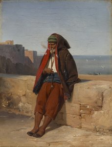An Algerian Man Smoking a Pipe