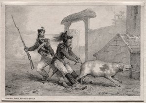 Marauders, Hold Fast by Emile Jean Horace Vernet