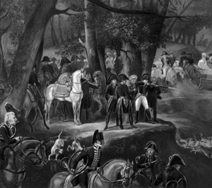 Napoleon I hunting in Fontainebleau forest