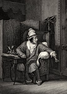 Scene from The Imaginary Invalid by Moliere, by Horace Vernet, engraving by Emile Jean Horace Vernet