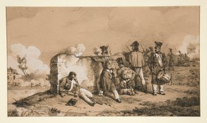 Soldiers in Skirmish Formation by Emile Jean Horace Vernet
