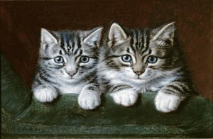 Two Tabby Kittens by Horatio Henry Couldery