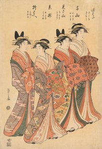 Four Courtesans by Hosoda Eishi