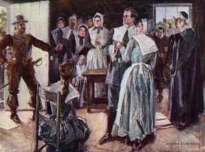 Illustration for The Courtship of Miles Standish by Henry Wadsworth Longfellow by Howard Chandler (after) Christy