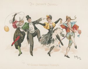 A Group of Two Men and Two Women, All in Costume, While Dancing by Howard Davie