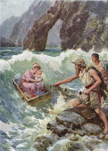 He Drew Her and the Baby Safe Upon a Ledge of Rock, from How Perseus and His Mother Came to Seriphos