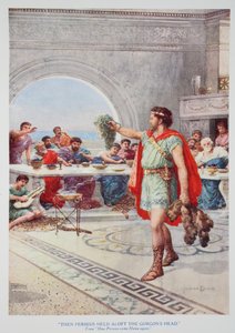 Then Perseus held aloft the Gorgon