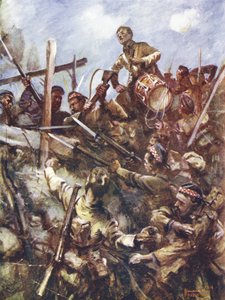 Drummer Walter Ritchie standing on the enemy