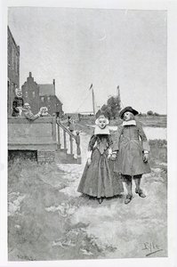 Along the Canal in Old Manhattan, illustration from 