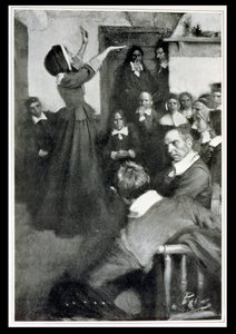 Anne Hutchinson Preaching in Her House in Boston, 1637, illustration from 