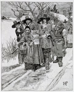 Arresting a Witch, engraved by J. Bernstrom, illustration from 