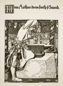 How Arthur drew forth the sword, illustration from 