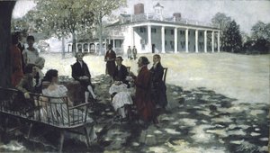 Martha and George Washington entertaining their friends on the lawn of Mount Vernon, 1898 by Howard Pyle