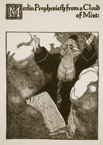 Merlin Prophesieth from a Cloud of Mist, Illustration from 