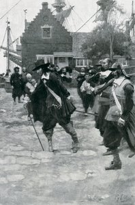 The Arrival of Stuyvesant in New Amsterdam, illustration from 