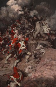 They scrambled up the parapet and went surging over the crest, pell mell, upon the British by Howard Pyle