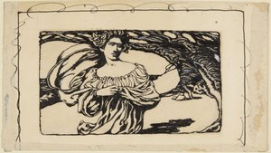 Woman and Tree (Illustration for Horace) by Howard Pyle
