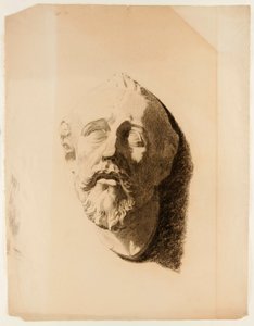 Drawing of Cast of Male Head by Howard Russell Butler