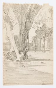 Untitled (Tree Trunk with Gate) by Howard Russell Butler