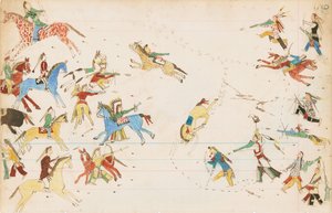 A Battle Between the Crow and Cheyenne Tribes