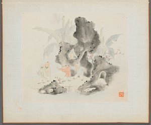 Album of Landscape Paintings Illustrating Old Poems: Children Play in a Rocky Grove, 1700s by Hua Yan