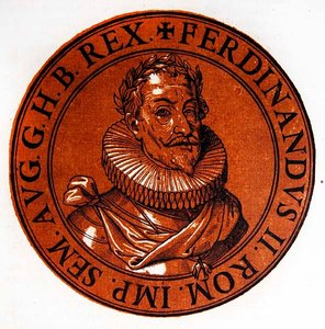 Medallion Portrait of Ferdinand II, Holy Roman Emperor by Hubert (after) Goltzius