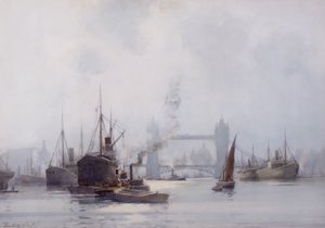 Tower Bridge from the Lower Pool, c.1925