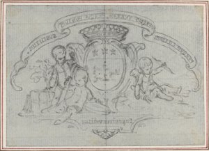 Coat of Arms with Three Putti by Hubert Francois Gravelot