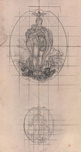 Design for a Medal: Figure of the Virgin by Hubert Francois Gravelot
