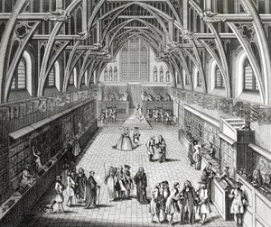 Westminster Hall, The First Day of Term, A Satirical Poem, engraved by C. Mosley by Hubert Francois Gravelot