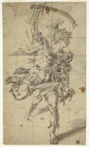 Male Warrior Running with Drawn Sword by Hubert Gerhard