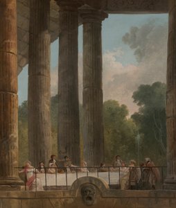 A Banquet in the Ruins of a Temple by Hubert Robert