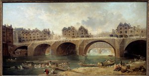 Demolition of the Houses of the Notre Dame Bridge in Paris in 1786