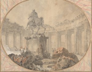 Equestrian Statue of Marcus Aurelius by Hubert Robert