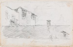 Housetops behind a Wall by Hubert Robert