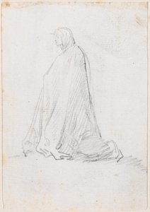 Kneeling Figure in a Hooded Robe by Hubert Robert